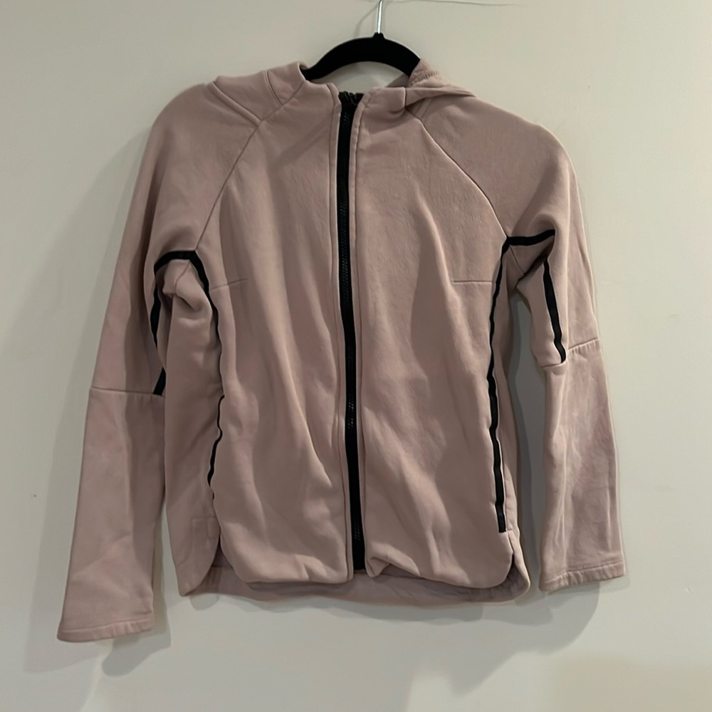 Woman’s Hoodie Pink Long Sleeve Front Zipper Size XS